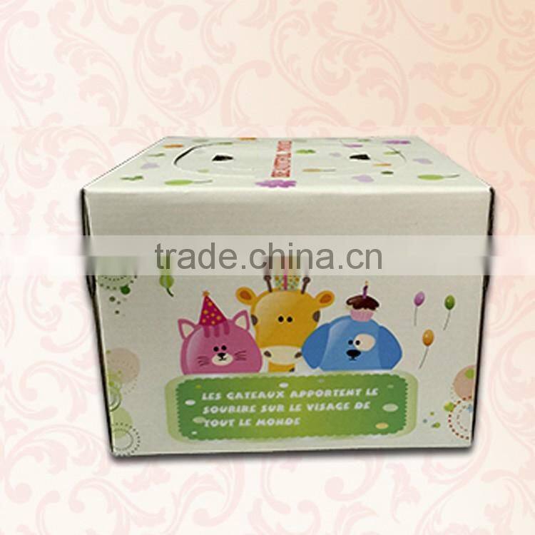 Customized logo printed cheap nice looking paper cake box whole