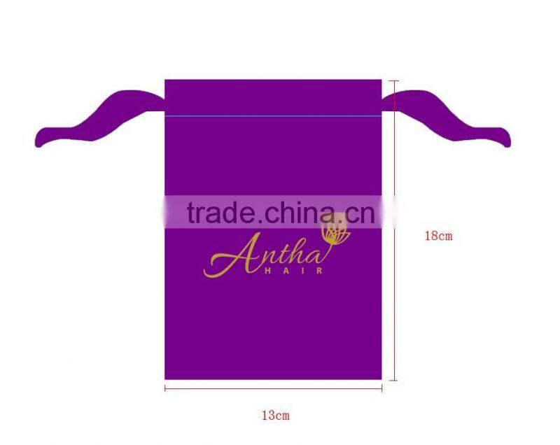 Top grade hair extension packaging satin bag