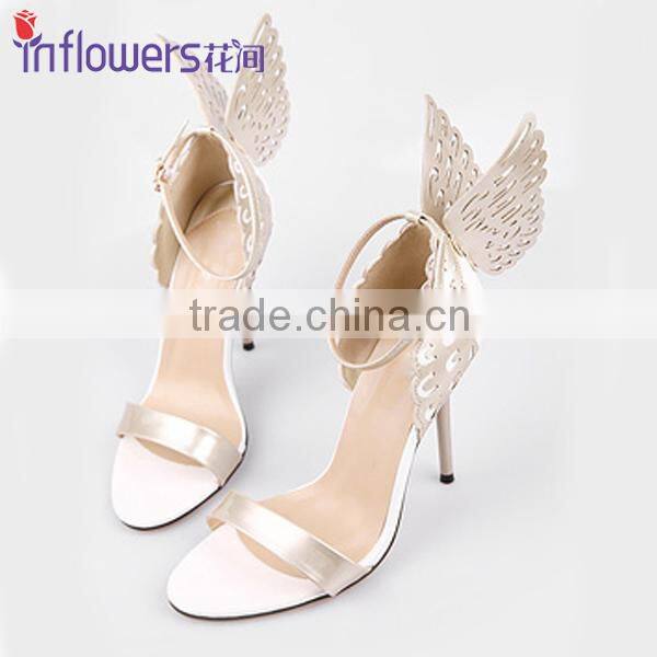 Back butterfly ankle strap fashion lady dress shoes,girls high heels