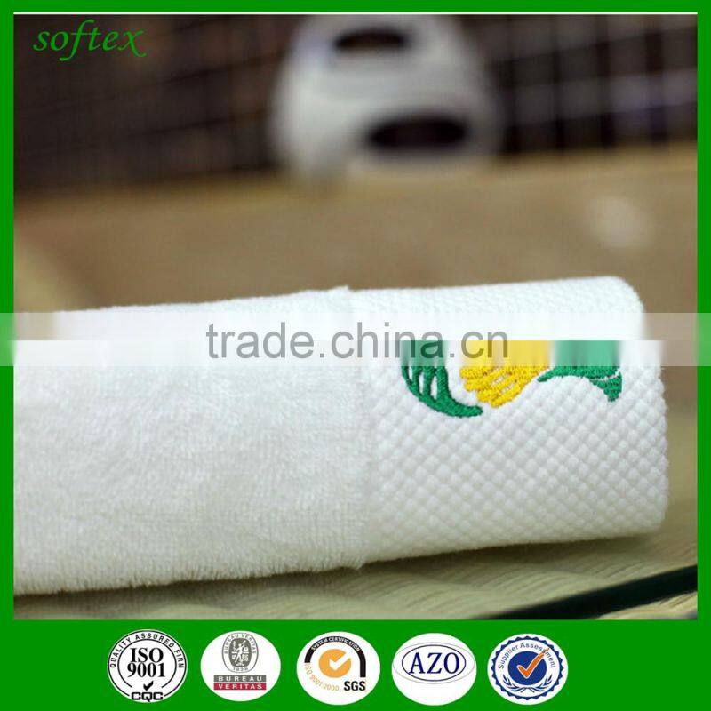 GaoYang towel factory100% cotton dobbby white hotel towel embroidery logo hotel gift face towel