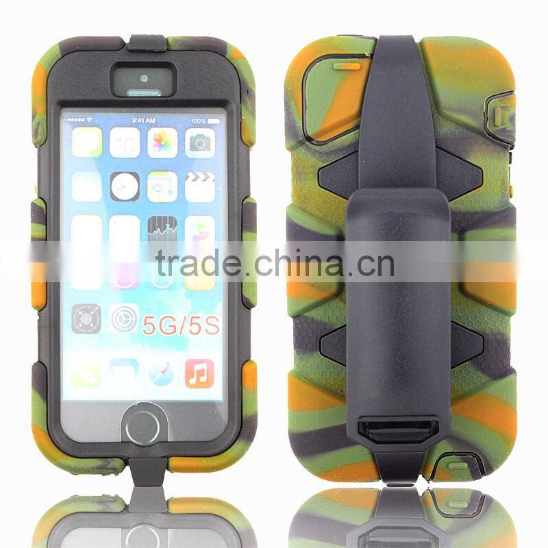 For iPhone 5S rugged case with screen protector and kickstand
