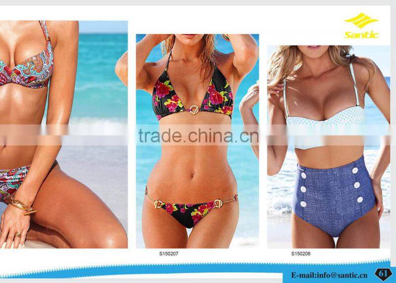 2015 Popular Romantic Comfortable Plain Bikini,Swimwear