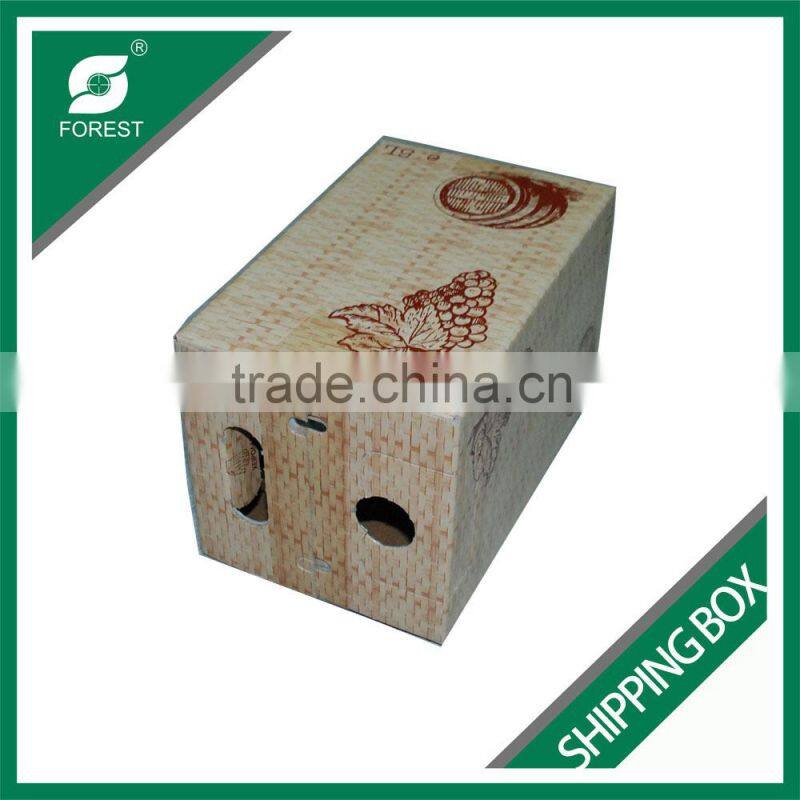 CUSTOM PRINTED SHIPPING BOX FOR WINE BOTTLES TOP AND BOTTOM CORRUGATED BOX FOR GRAPES PACKING