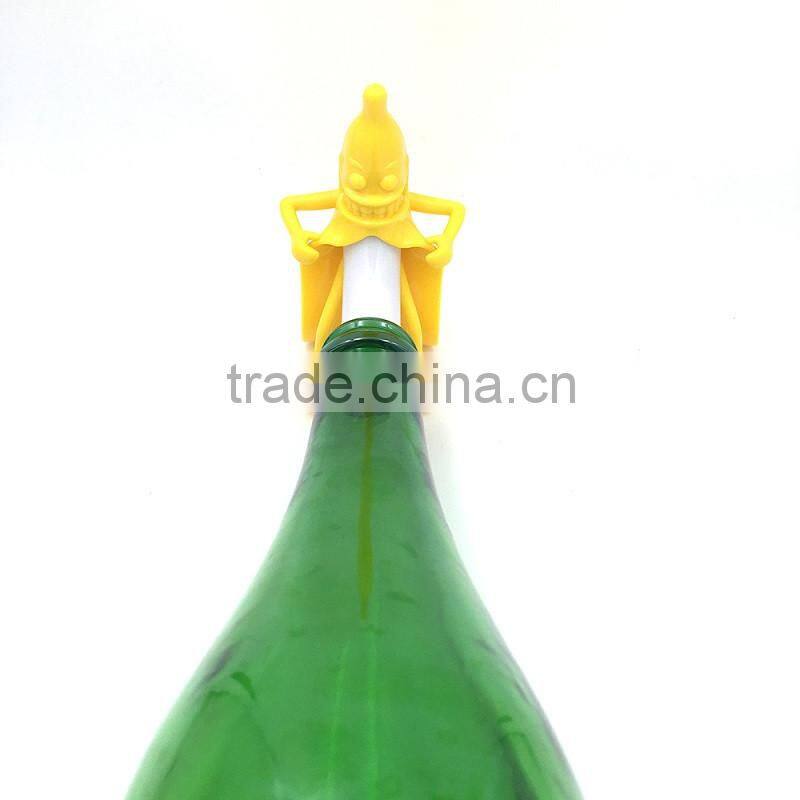 2016 New Arrival Novelty Evil Banana Man Wine Bottle Stopper