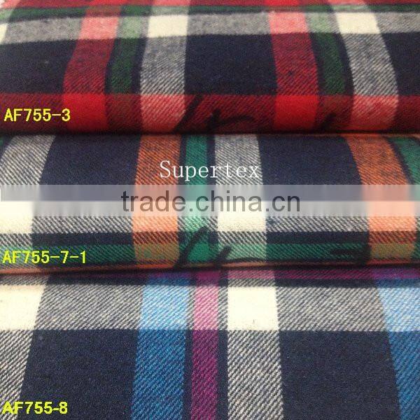 21*21 80*70 100%cotton yarn dyed flannel fabric for shirt with ready bulk