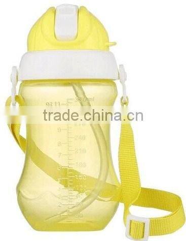 BPA free water drinking bottle for kids with sippy and ribbon
