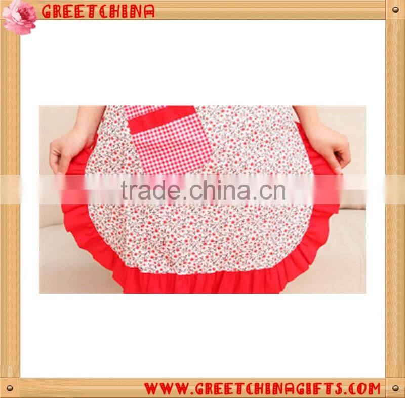 Floral printing ladies apron designs promotional kitchen apron