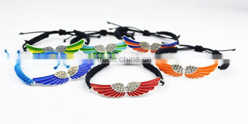 2015 Hot Sale handmade multi-colour wax cotton cord friendship bracelet