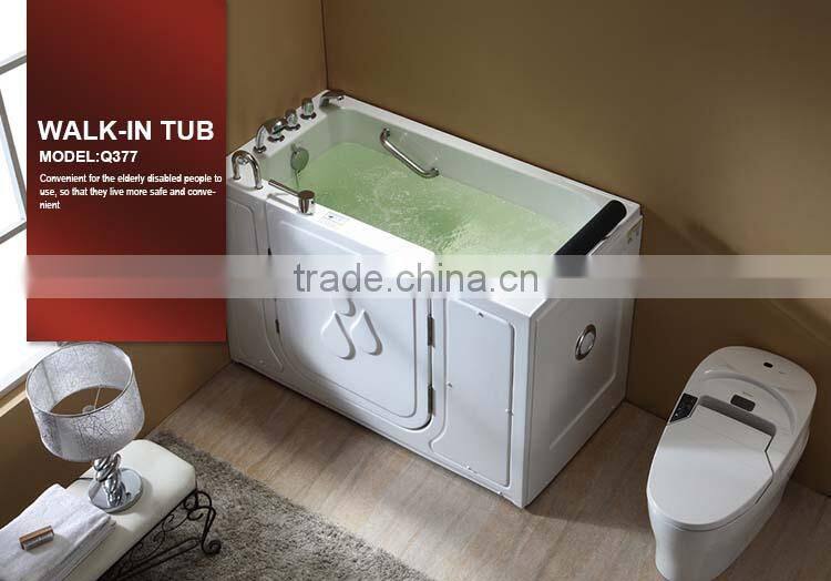 Q375G walk tub shower combo with massage bathtub/ walk in tub for disable and old people