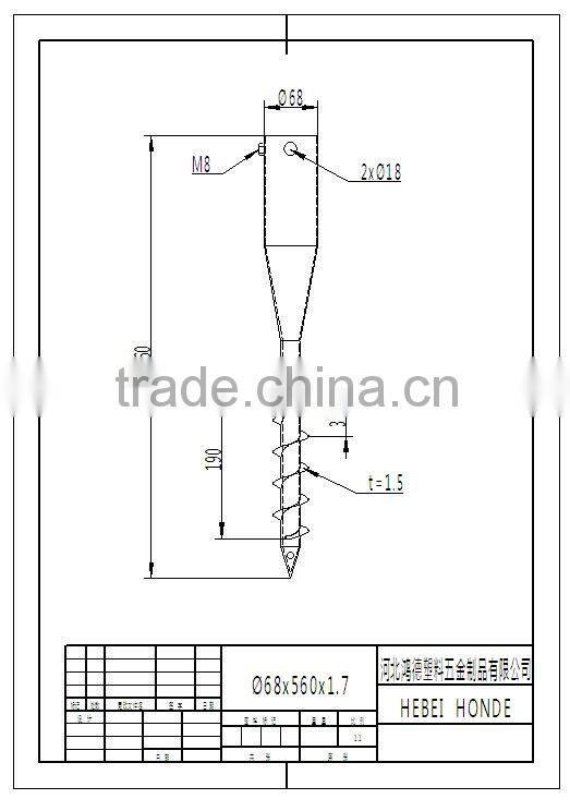 China Manufacturer Ground Anchor Screw Pole Anchor