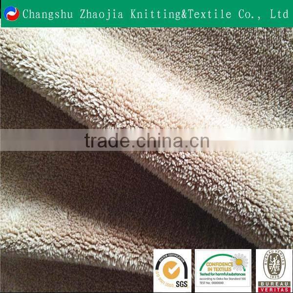 2016 hotsale brown color coral fleece fabric from china factory ZJ077
