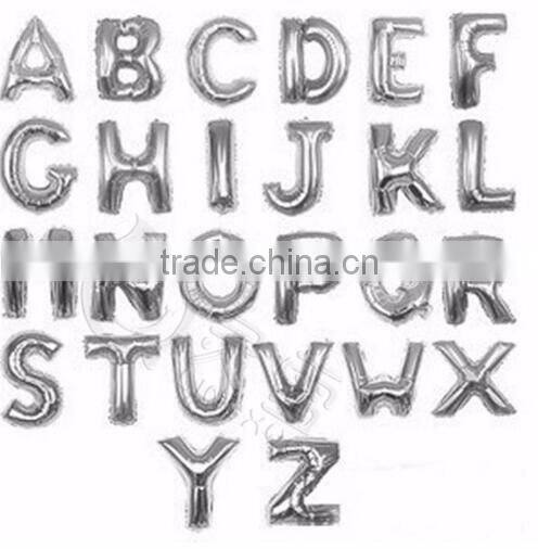 Gold and Silver Alphabet Balloons, Aluminium Foil Letter Balloons