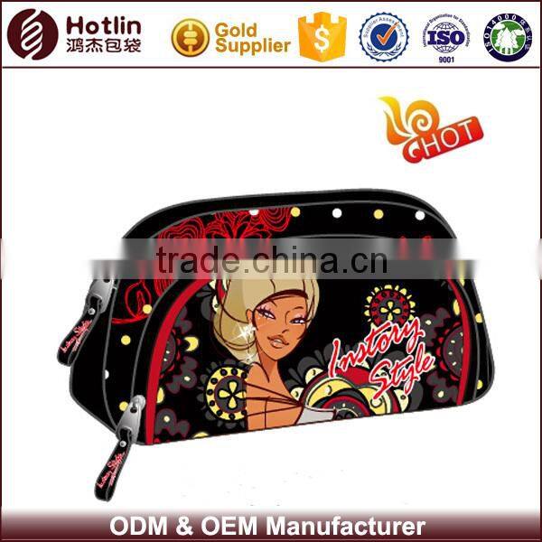 two double zipper pencil case with compartment