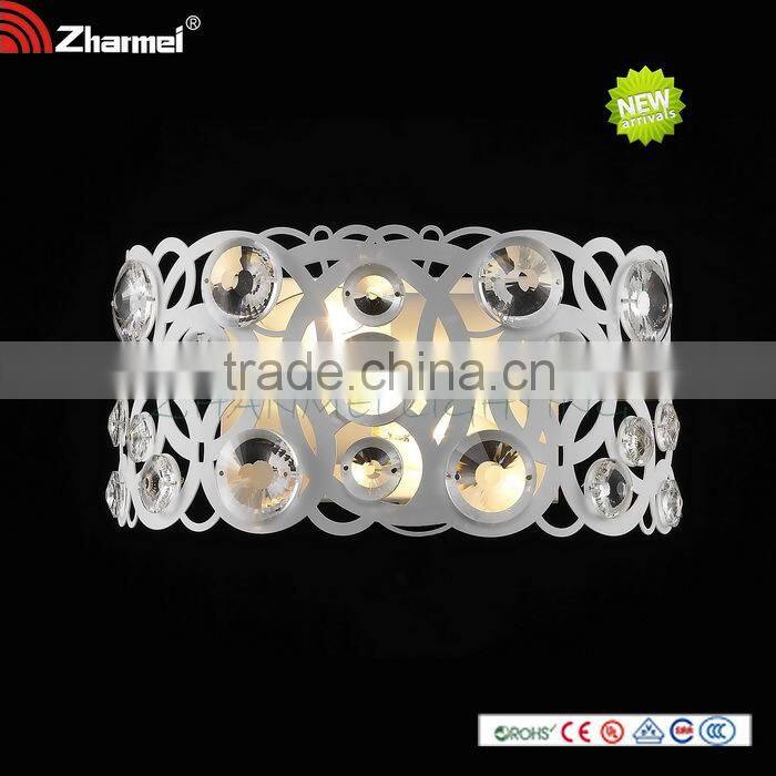 Modern Cambered Crystal Wall Lamp for Living Room