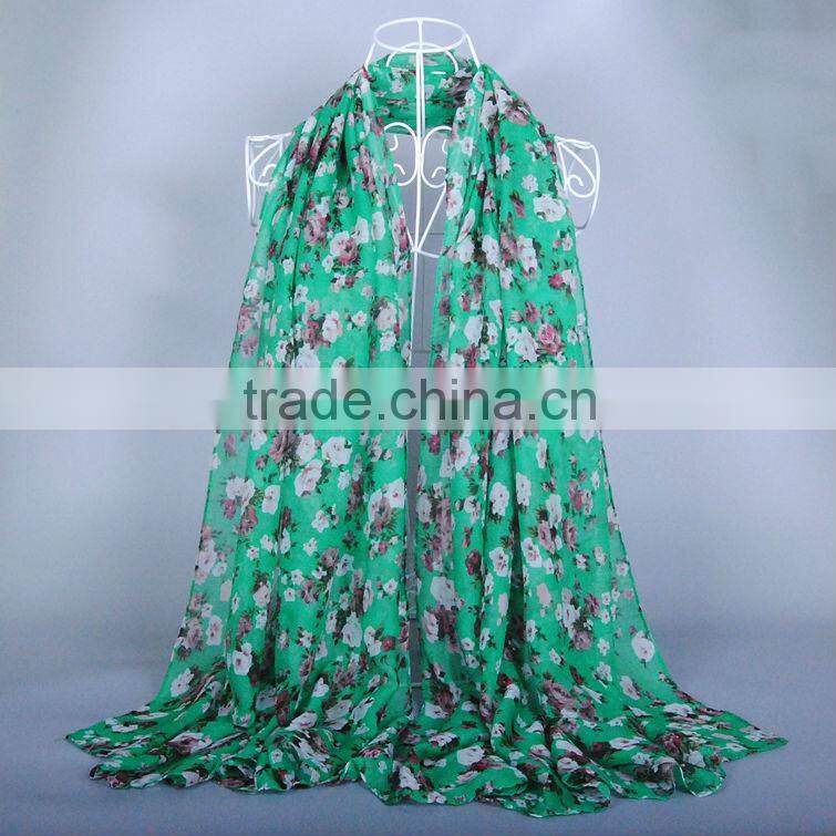 Flower Pattern Viscose Pashmina shawl scarf Voile Scarves 180*90 Pashmina Muslim Hijab