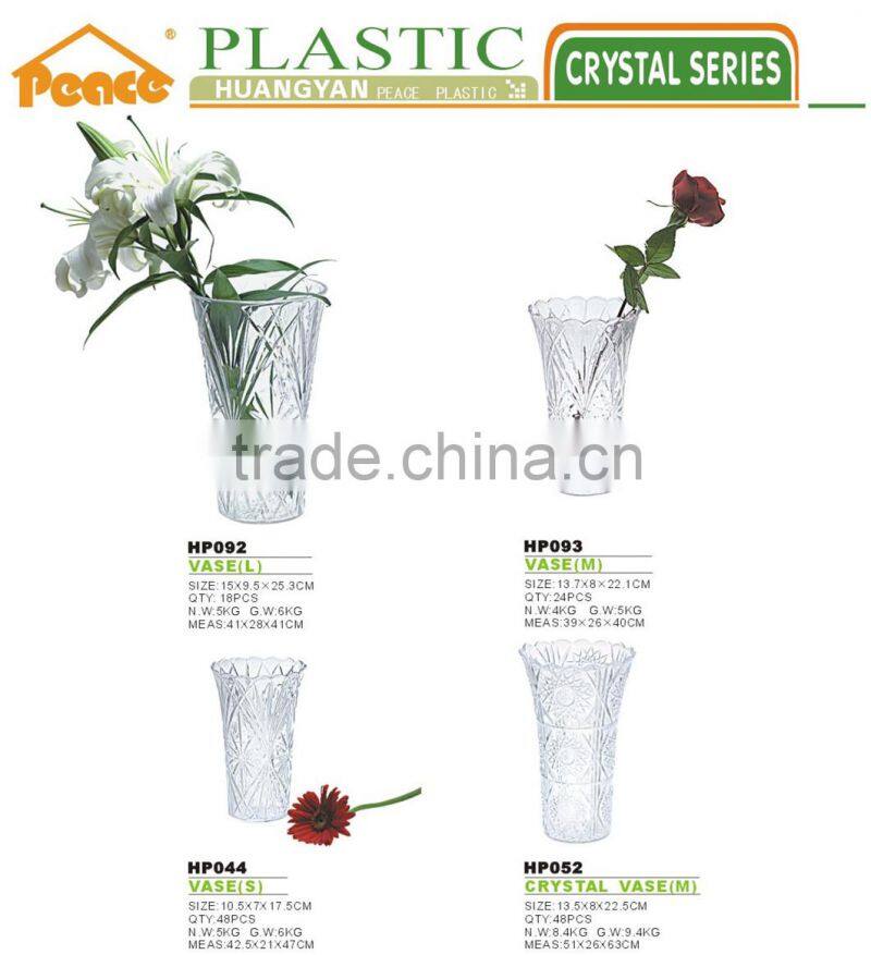 2014 Hot sale clear plastic crystal Vase