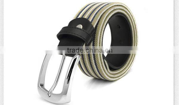 Men Pin Buckle Elastic Canvas Belt Minimalist Fashion Hit Color Knit Belt