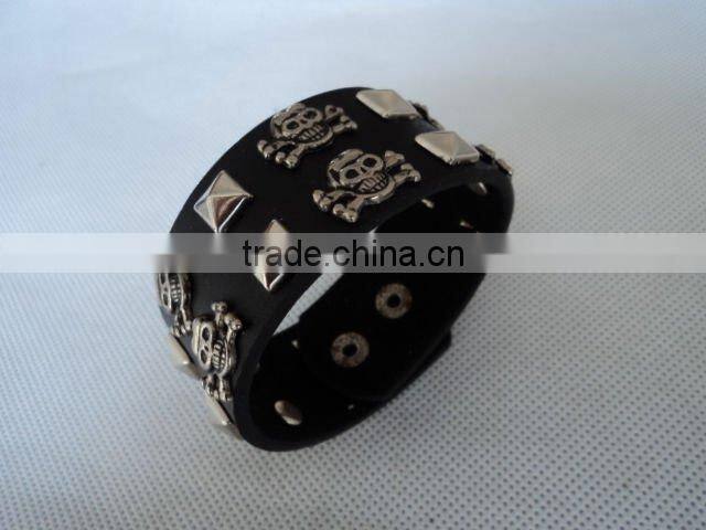 punk rivet bangles Bracelet leather women fashion design USA style factory direct