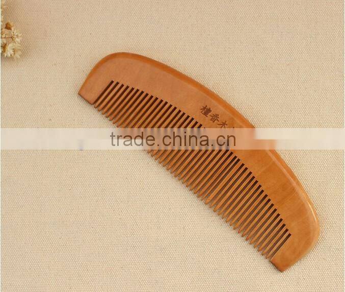 Handmade Sandalwood logo Pocket Comb Beard and Mustache Comb Hair Brush stock comb wholesale