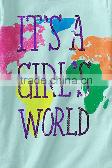 Soft Cotton Jersey Girls' Long Sleeve Embellished Graphic T-shirt