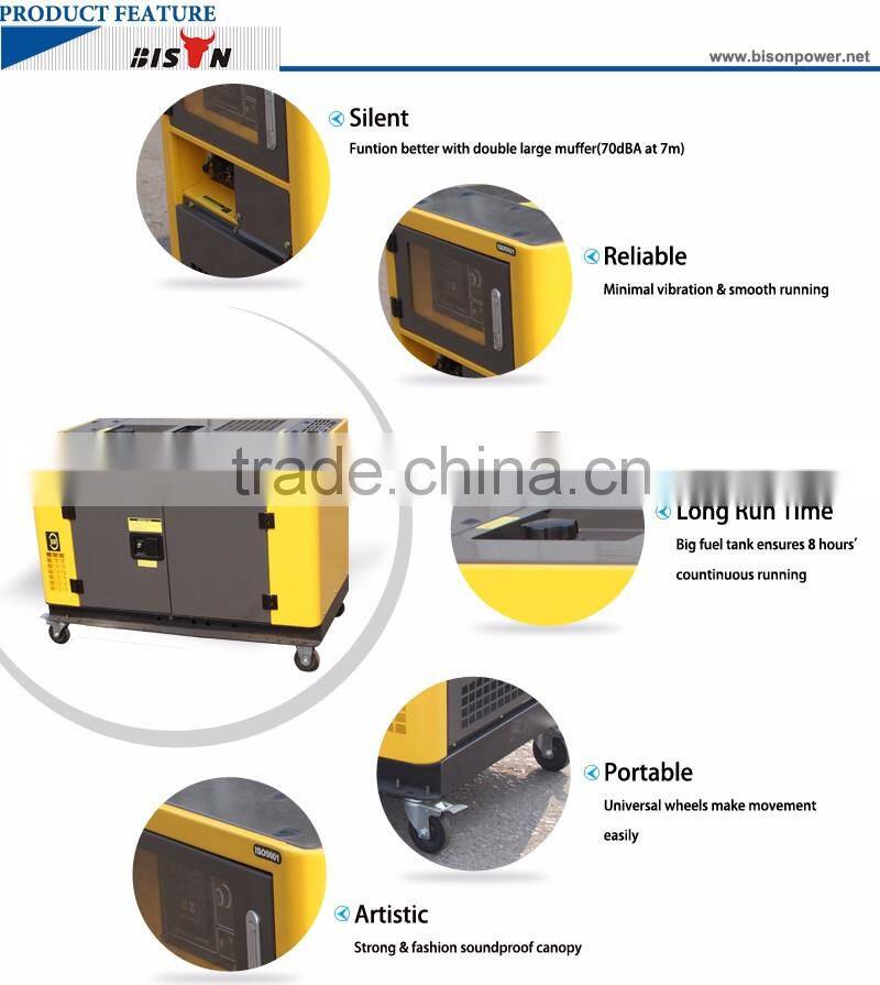 BISON CHINA Diesel Generator 10kva Single Phase 380v 50hz for Sale
