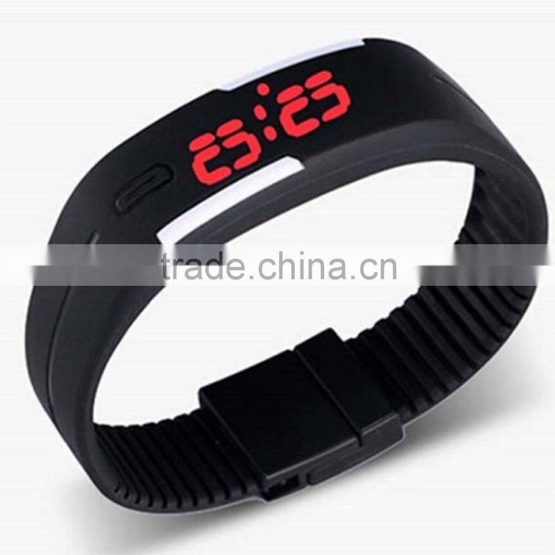 Silicone Rubber Gel Jelly Unisex LED Wrist mens Watch Bracelet