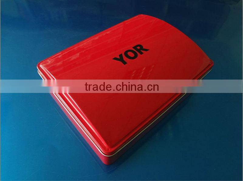 rectangular metal christmas tin box