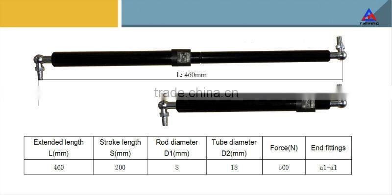 Safety locking shroud gas spring YQ8/18-200-460(a-a)500