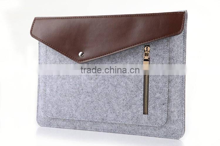Accept small order fashion multifunction slim felt tablet bag with zipper for ipad