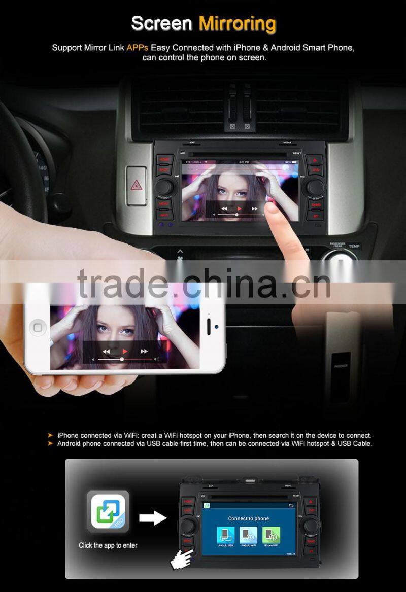 7 Inch android 4.4 quad core Car GPS for TOYOTA PRADO 2002 2003 2004 with Russia Menu support TPMS