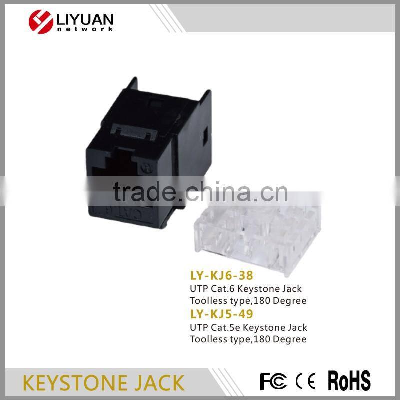 LY-KJ6-38 RJ45 Cat6 UTP/STP Network Keystone Jack / Network Cable Information Keystone Jack 180 Degree modular plug