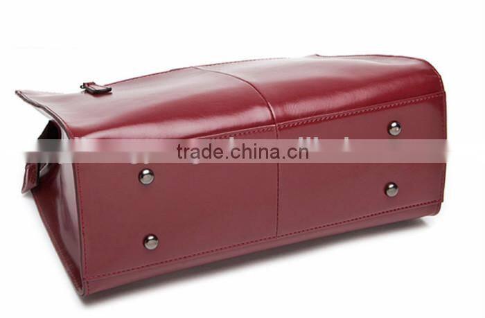 2015 Latest fashion casual Wine red leather handbags sale
