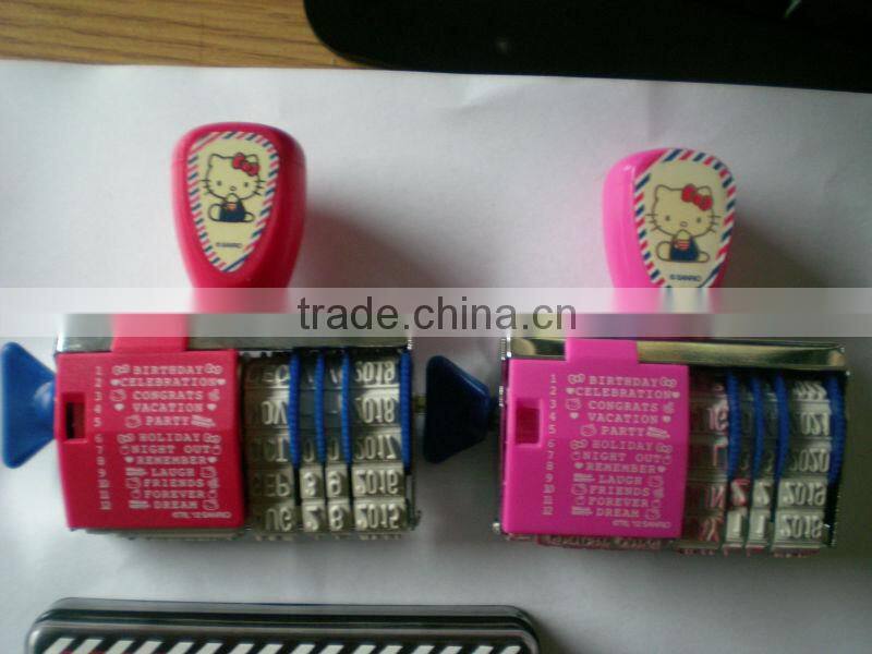 round colorful small office rubber date stamp machine