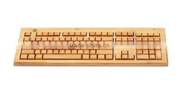 bamboo & wood mechanical gaming computer keyboard