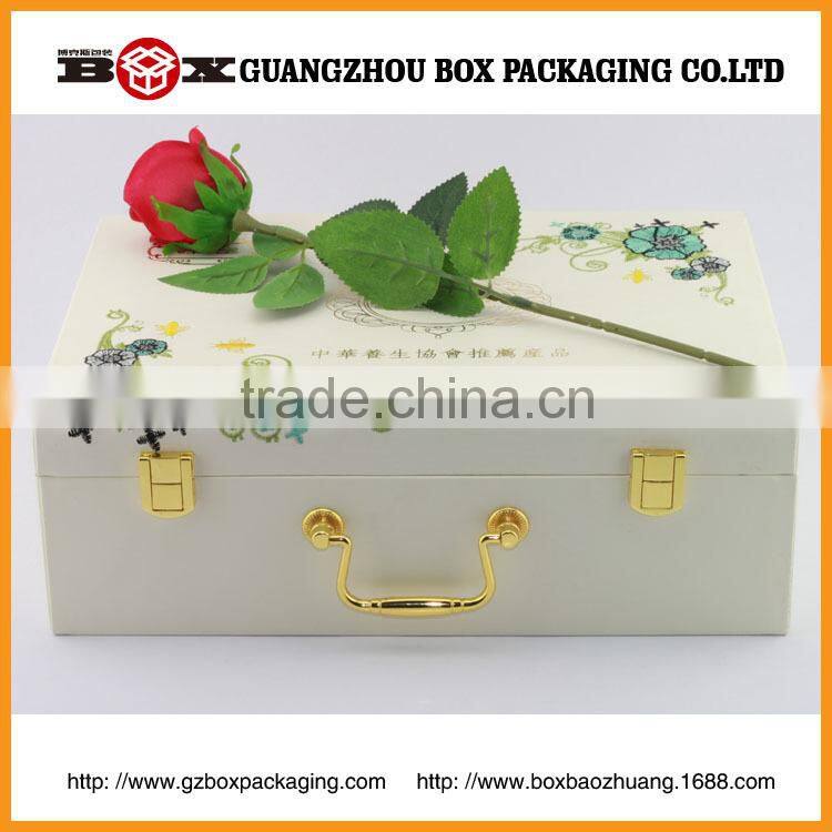 High quality special type durable box with leather handle custom