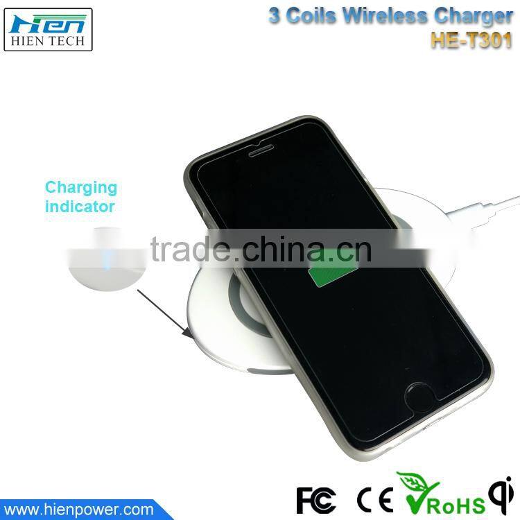 High quality 3 coil qi wireless induction battery charger for lenovo from China