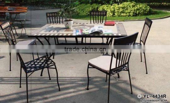 7 pcs mosaic pattern patio table set