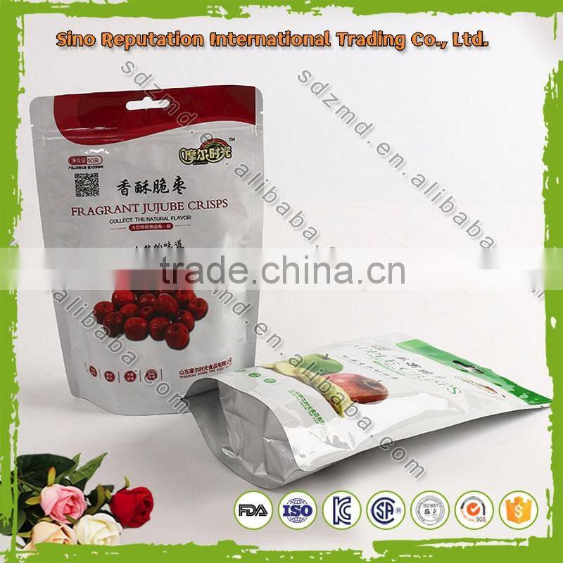 Aluminum Foil Plastic Pouch /three Side Seal For Food Packaging with zipper / header
