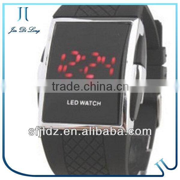 Black Fashion LED Silicone Electronic Watch Sport Watch Water Meter