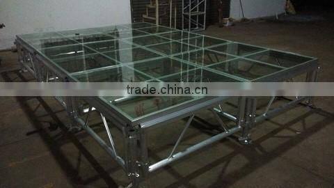 new arrival aluminum assemble glass stage with adjustable height