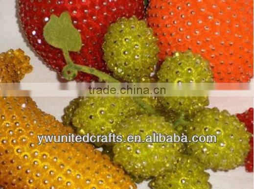 Stunning set 6 larger than life decorative fruit spikes silver vintage mint