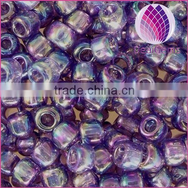 Transparent colorless lampwork glass seed beads