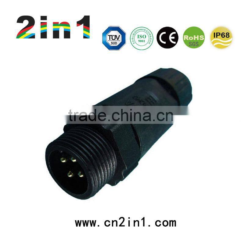 IP68 SQ14-4P Nylon Cable Wire Solder Electric Waterproof Connector