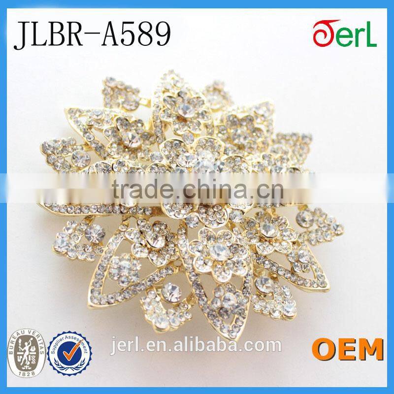 Unique garment jewelry copper silver rhinestone flower rhinestones metal wedding