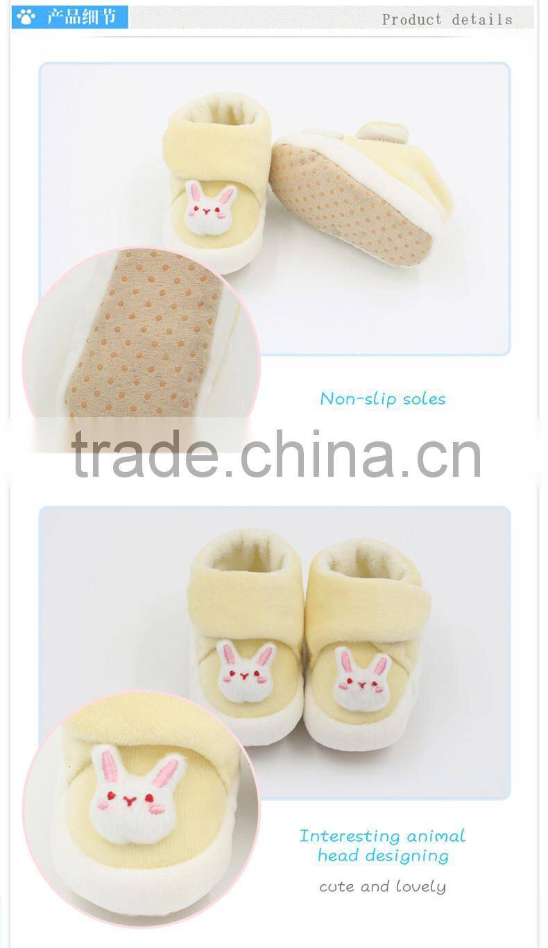 Newborn baby toddler shoes with soft sole yellow rabbit