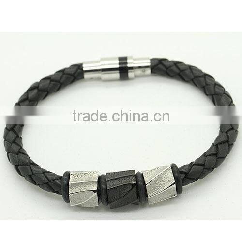 2016 trend men's leather bracelets beads