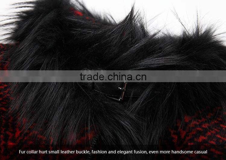 Women's Fox Collar Real Wool Fur Coat Thick Warm Winter Overcoat