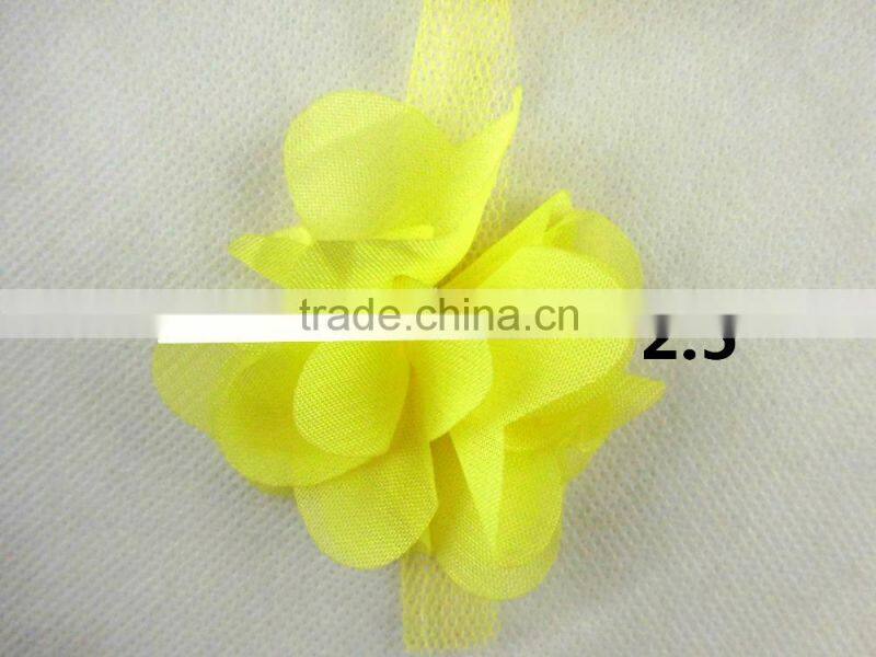 19colors Barcode bud silk chiffon flowers lace trimming