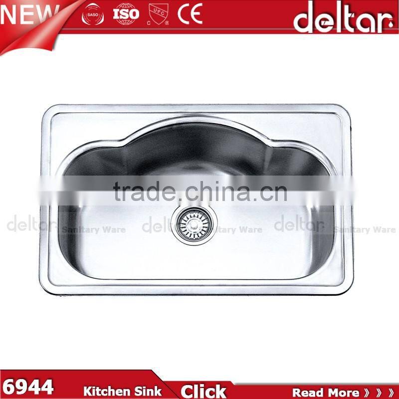 middle east single big sink 7548 for big kitchen room,topmount sink with mixer