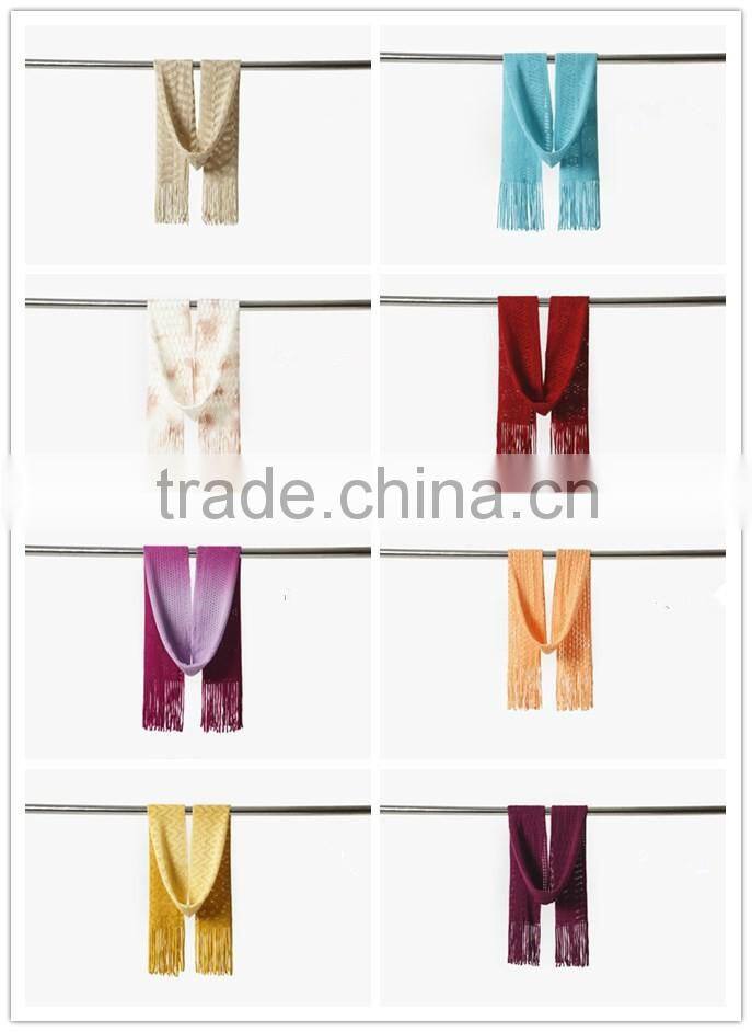 Fringe color mixed white black scarf for retail selling